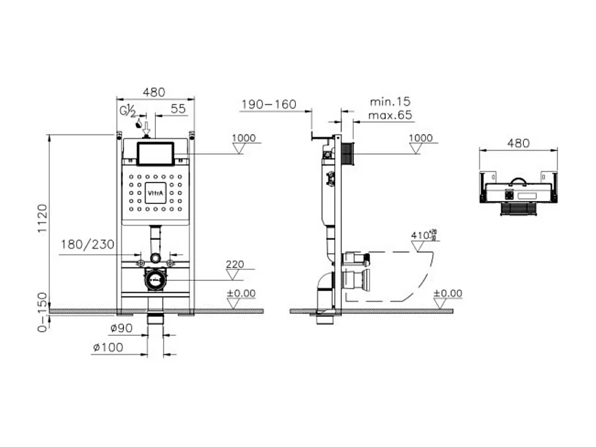 Bâti-Support autoportant VITRA V-FIX CORE