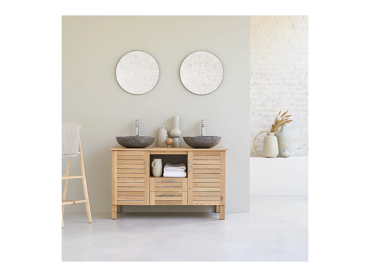 Mobile per bagno in legno di quercia 125 Soho