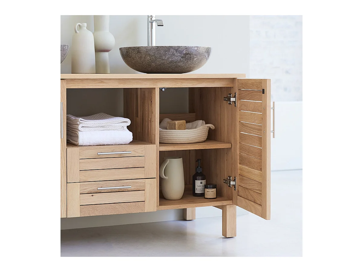 Mobile per bagno in legno di quercia 125 Soho