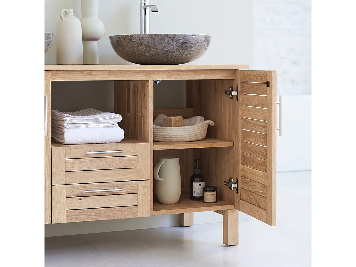 Mobile per bagno in legno di quercia 125 Soho