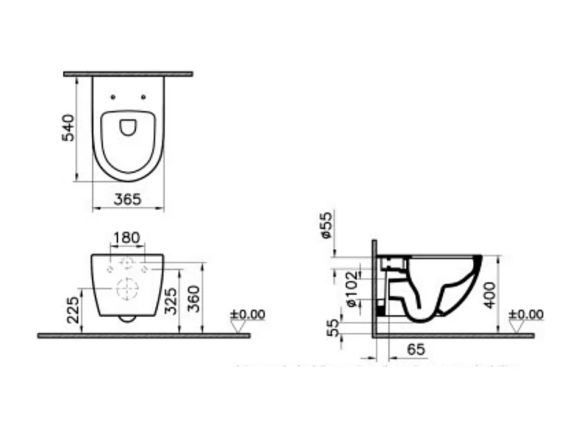 WC suspendu sans bride VITRA Sento blanc + abattant