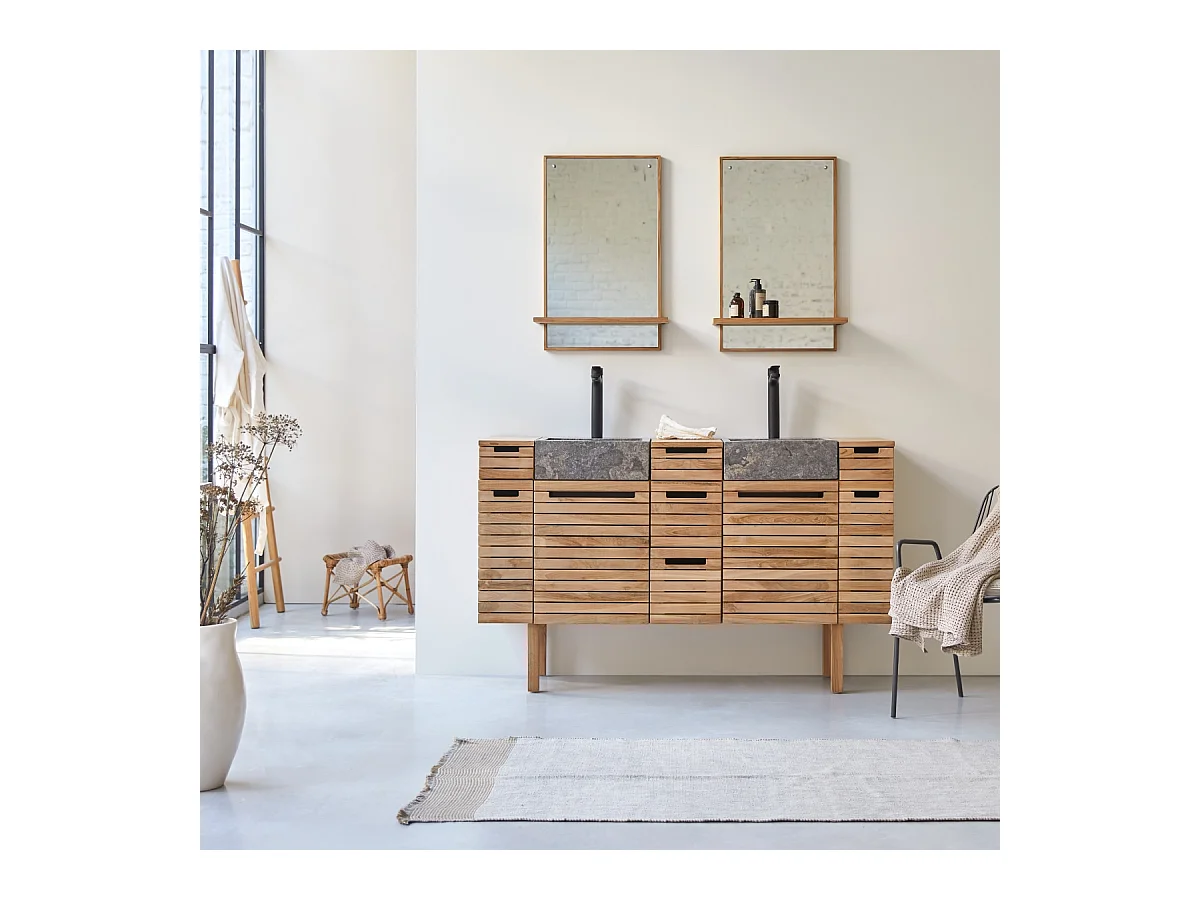 Meuble en bois de teck avec vasque 150 Slats