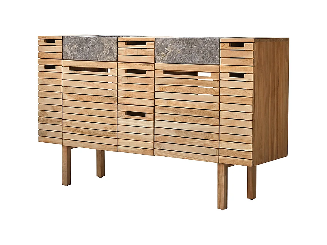 Meuble en bois de teck avec vasque 150 Slats