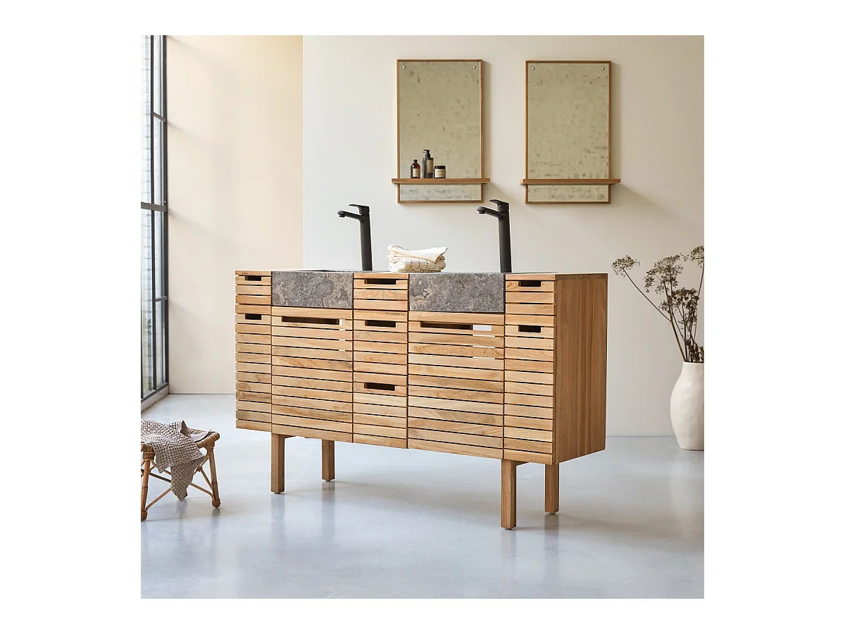 Meuble en bois de teck avec vasque 150 Slats