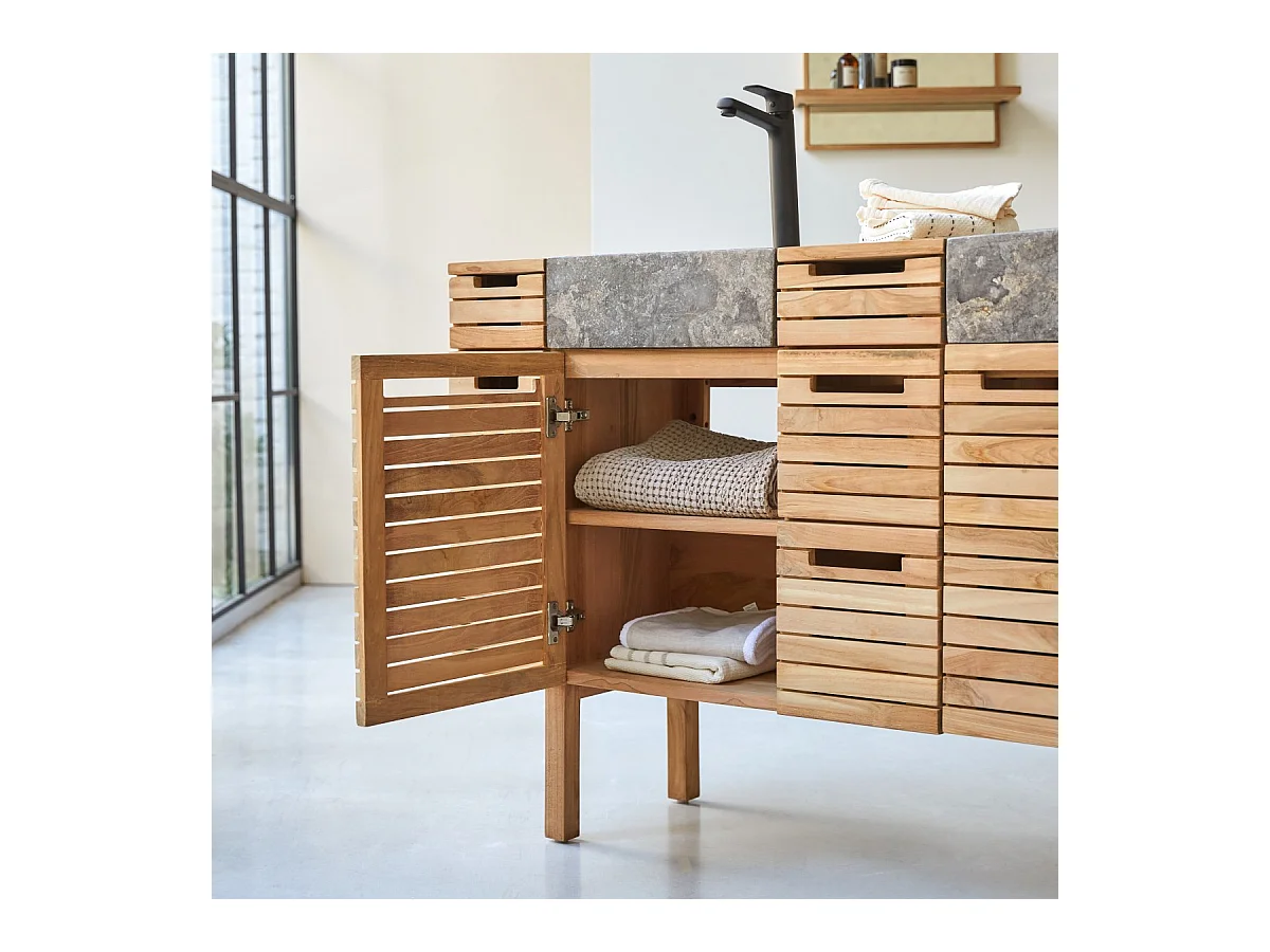 Meuble en bois de teck avec vasque 150 Slats