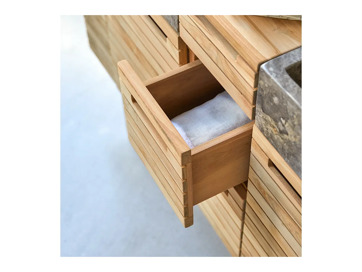 Meuble en bois de teck avec vasque 150 Slats
