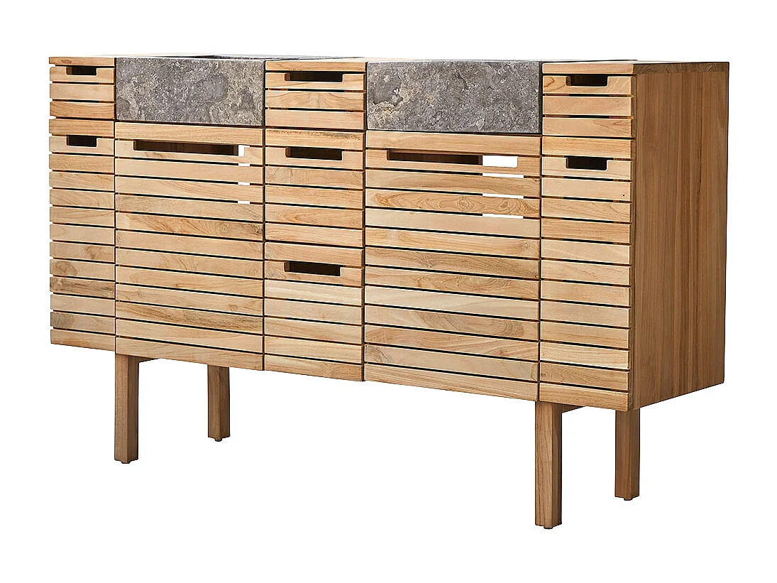 Mobili da bagno in legno di Teak con lavabi 150 Slats