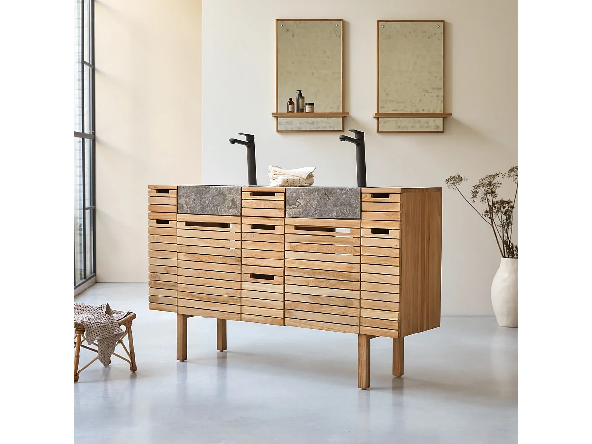 Mobili da bagno in legno di Teak con lavabi 150 Slats