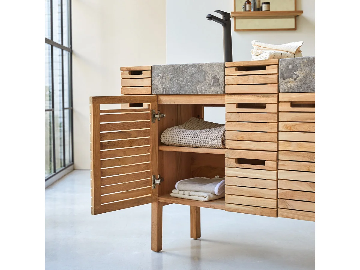 Mobili da bagno in legno di Teak con lavabi 150 Slats