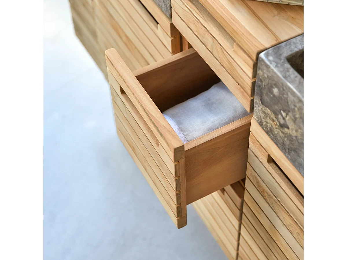 Mobili da bagno in legno di Teak con lavabi 150 Slats