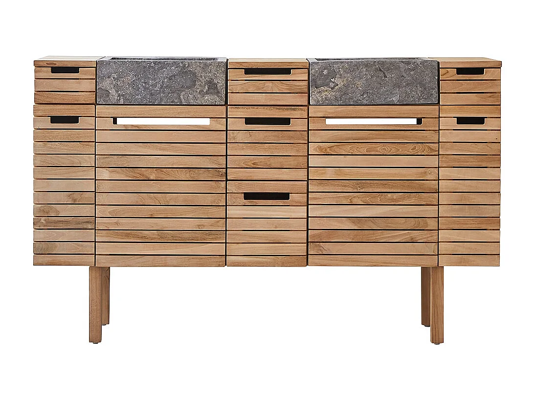 Mobili da bagno in legno di Teak con lavabi 150 Slats