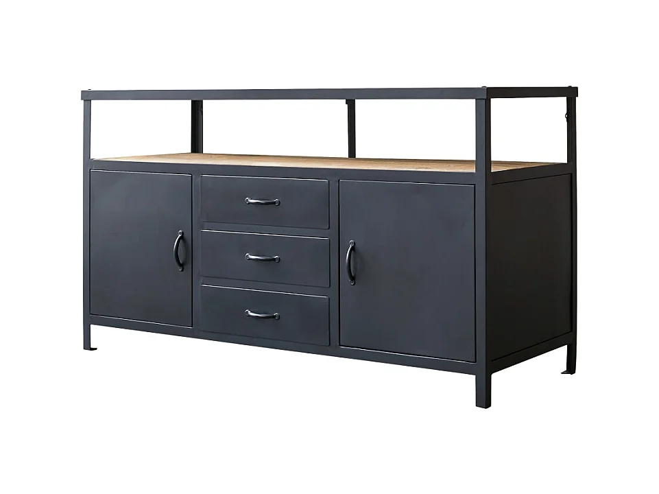 Mobili da bagno in legno di mango e metallo 140 cm Industriel