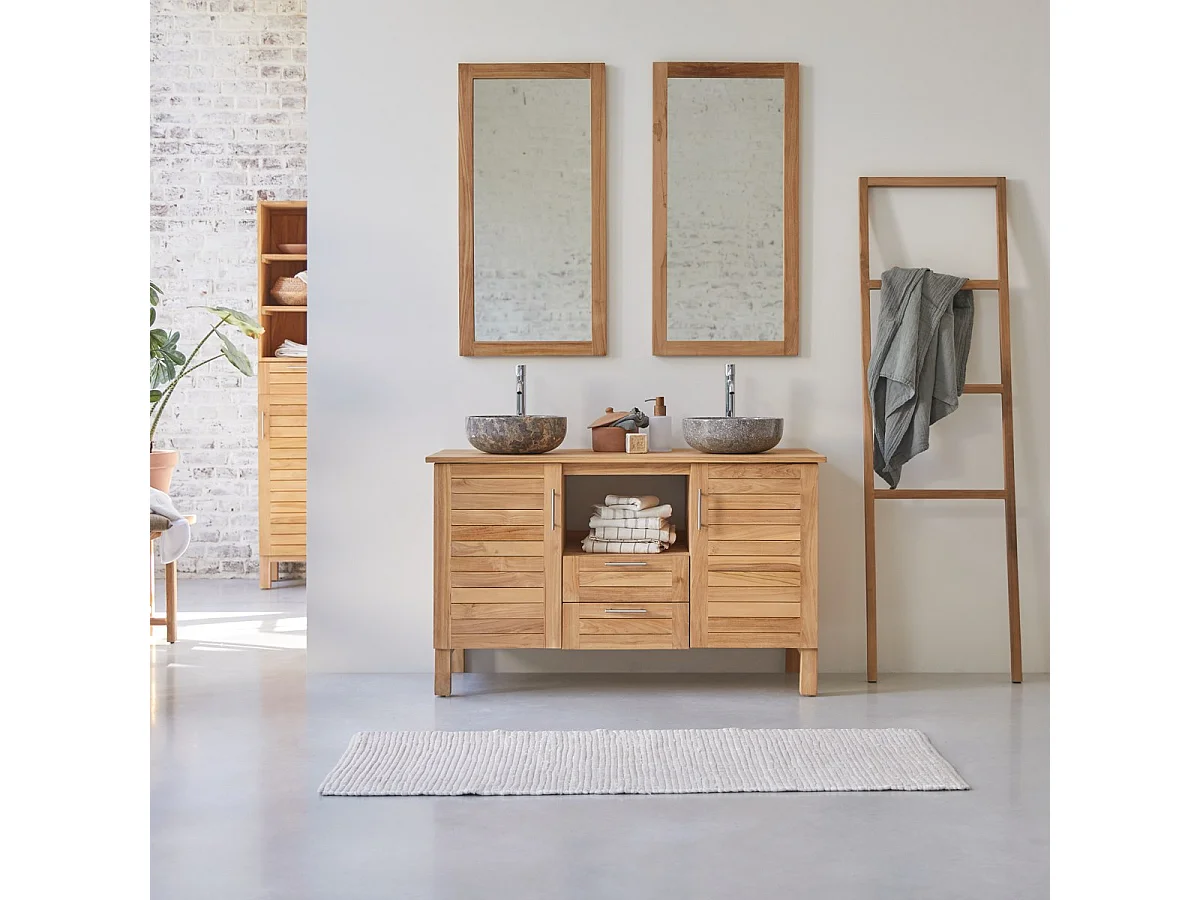 Badunterschrank aus massives Teakholz 125 Soho