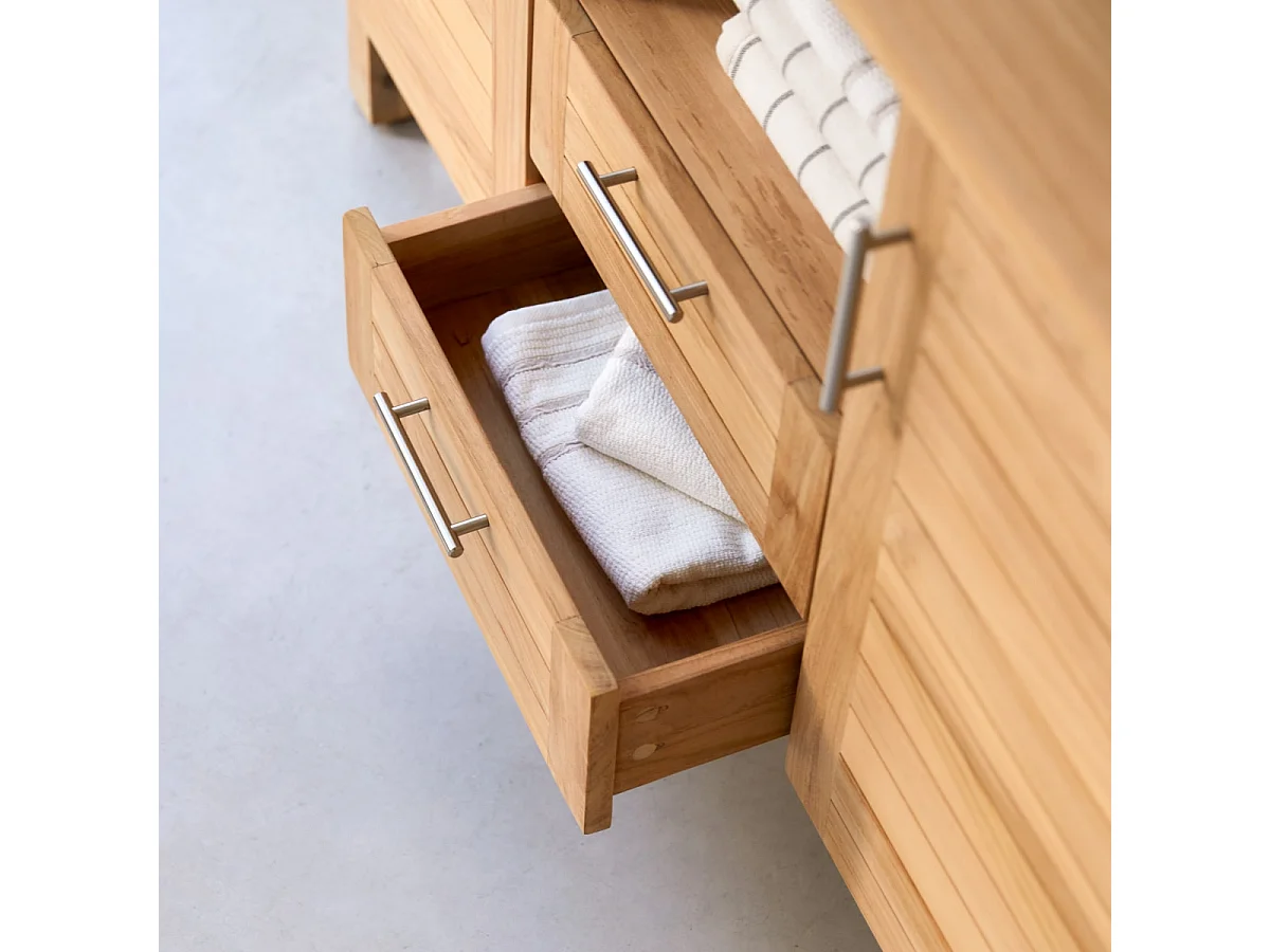 Badunterschrank aus massives Teakholz 125 Soho