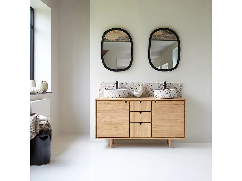 Meuble sous vasque en bois de teck 145 Jonàk