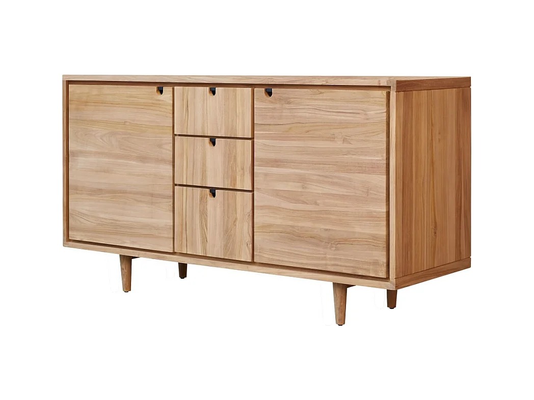 Waschbeckenunterschrank aus Teak 145 cm Massivholz Jonak
