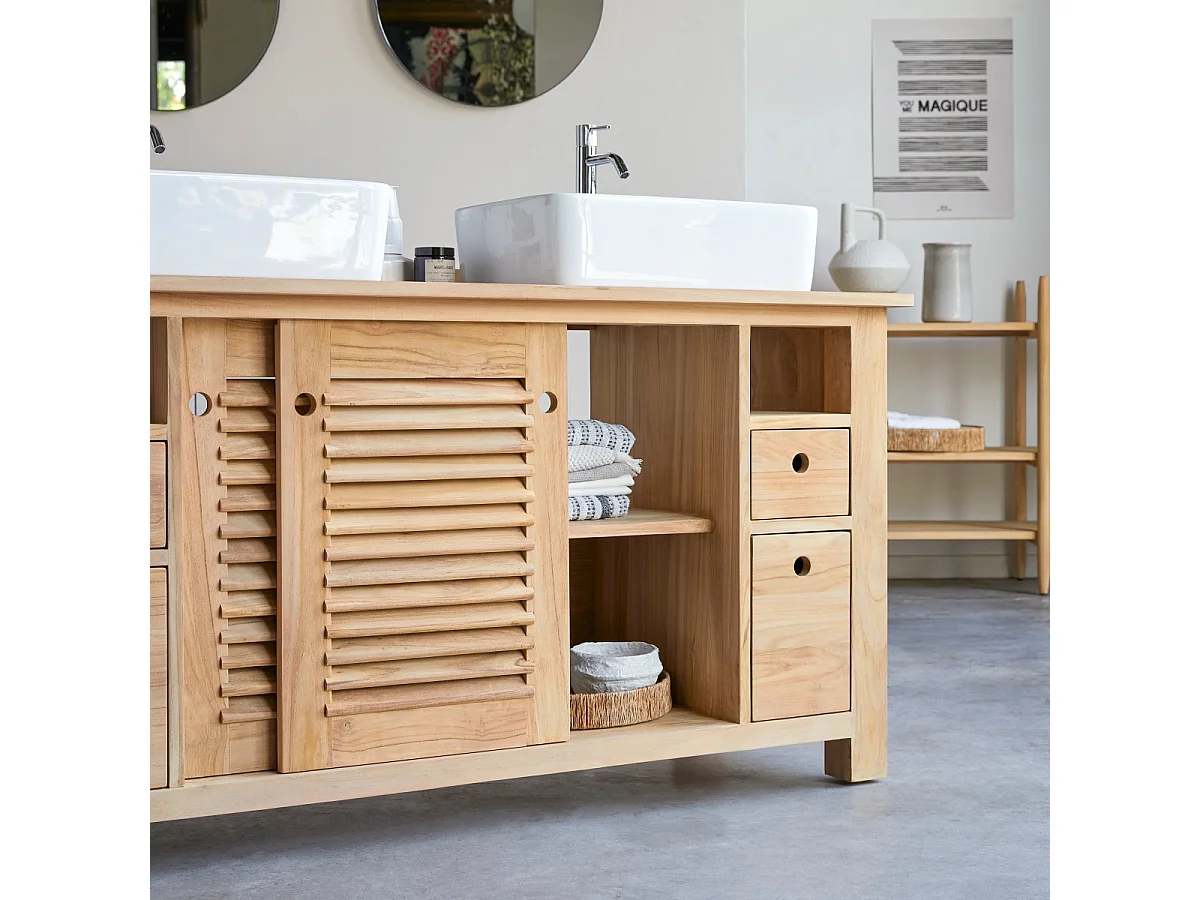 Badunterschrank aus Teak 145 cm Coline