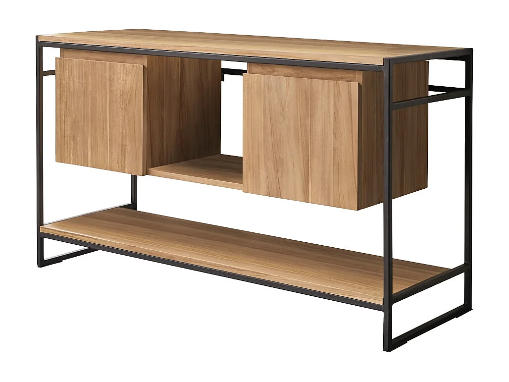 Mobili da bagno in metallo e legno di teak 140 Michal