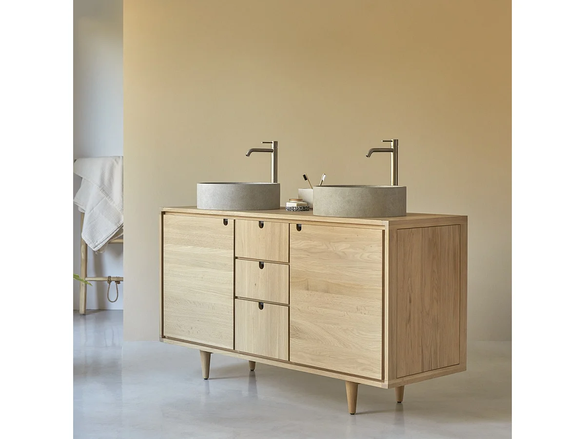 Waschbecken-Unterschrank aus Eichenholz 145 Jonàk