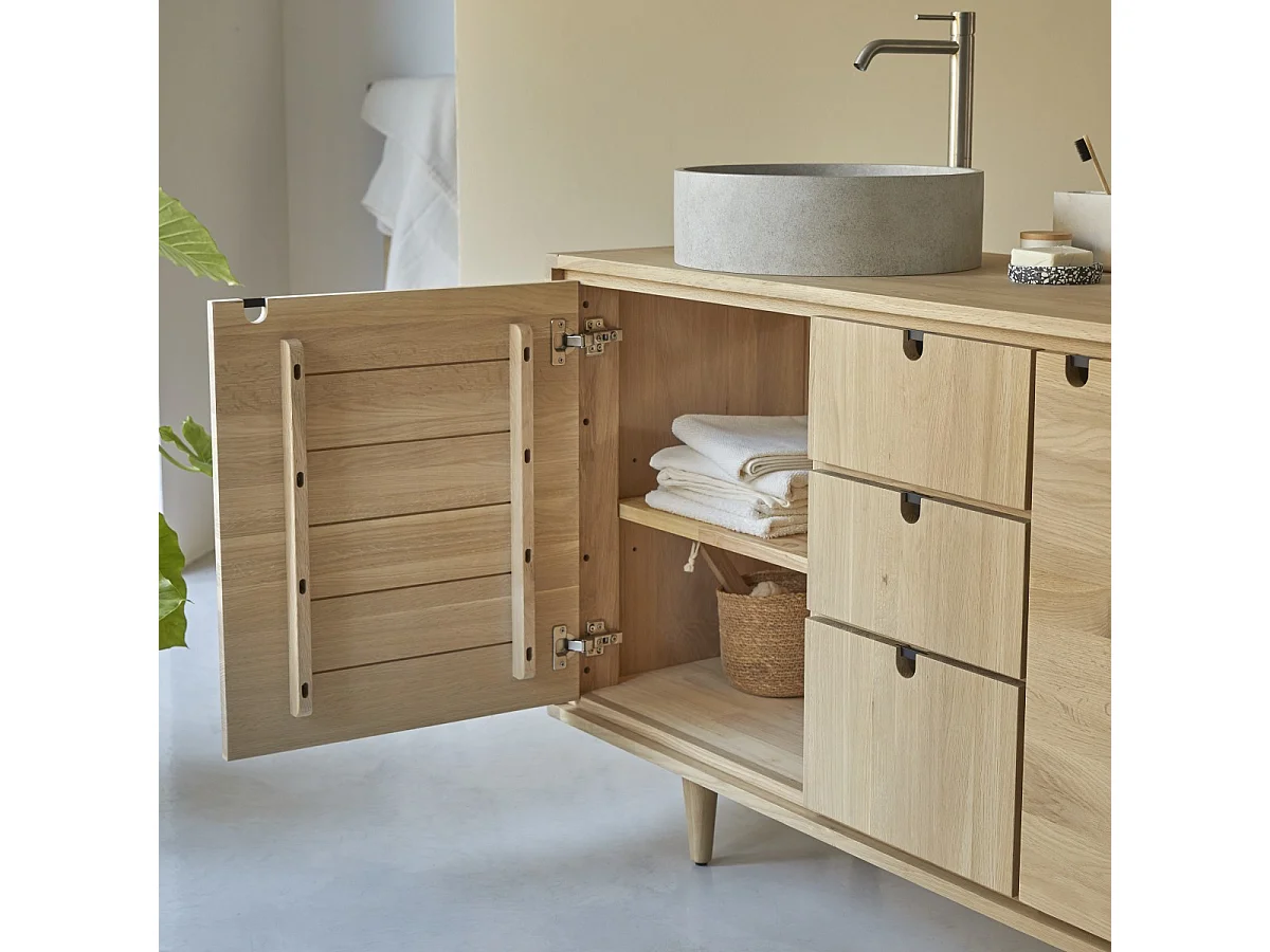 Waschbecken-Unterschrank aus Eichenholz 145 Jonàk