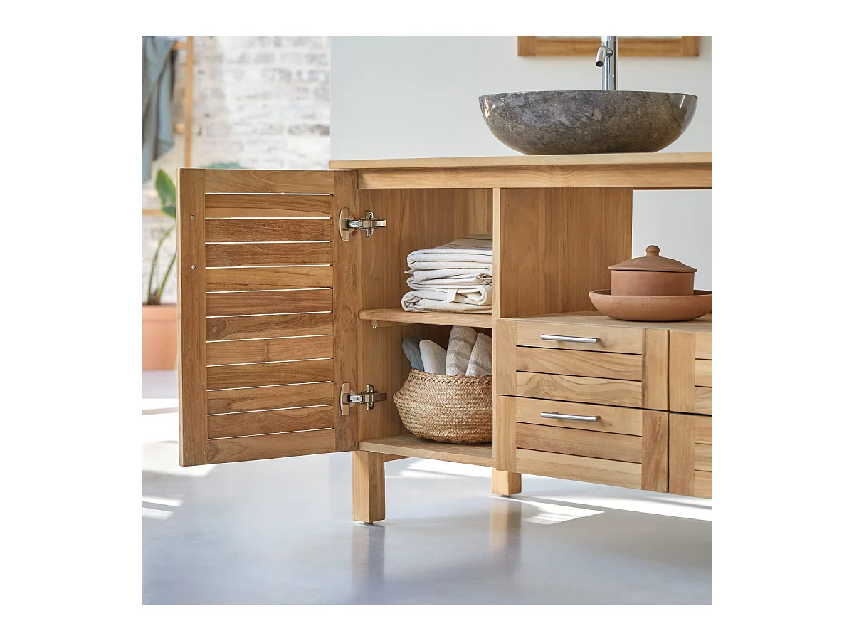 Meuble Salle de bain en bois de teck 165 Soho