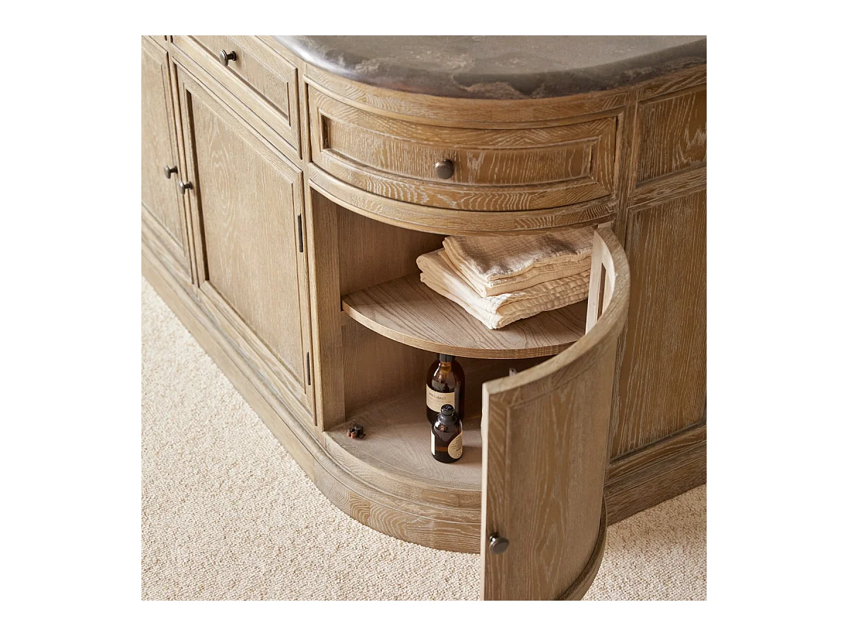 Badezimmermöbel aus Eichenholz mit Doppelwaschbecken Louise 180 cm