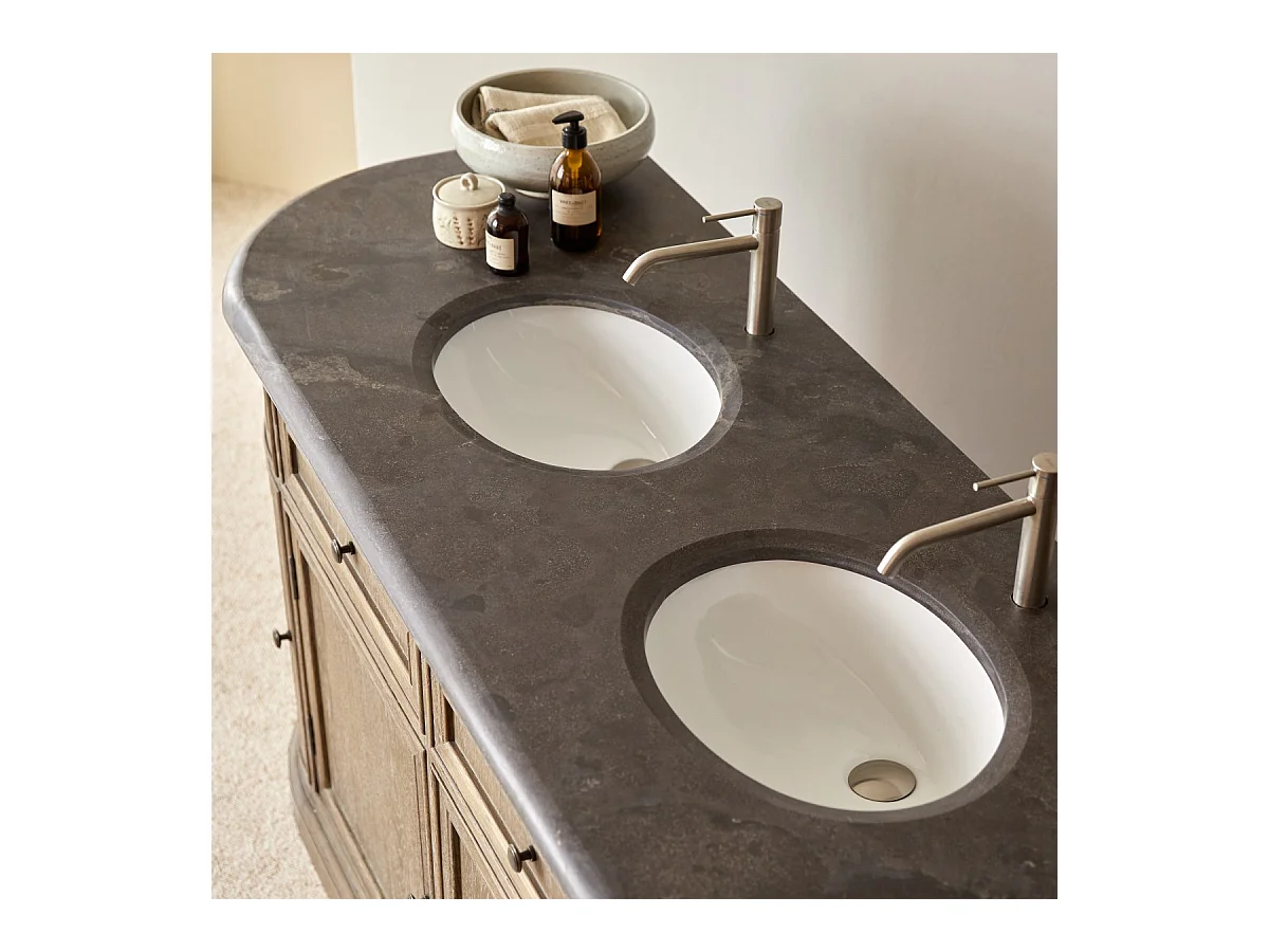 Badezimmermöbel aus Eichenholz mit Doppelwaschbecken Louise 180 cm