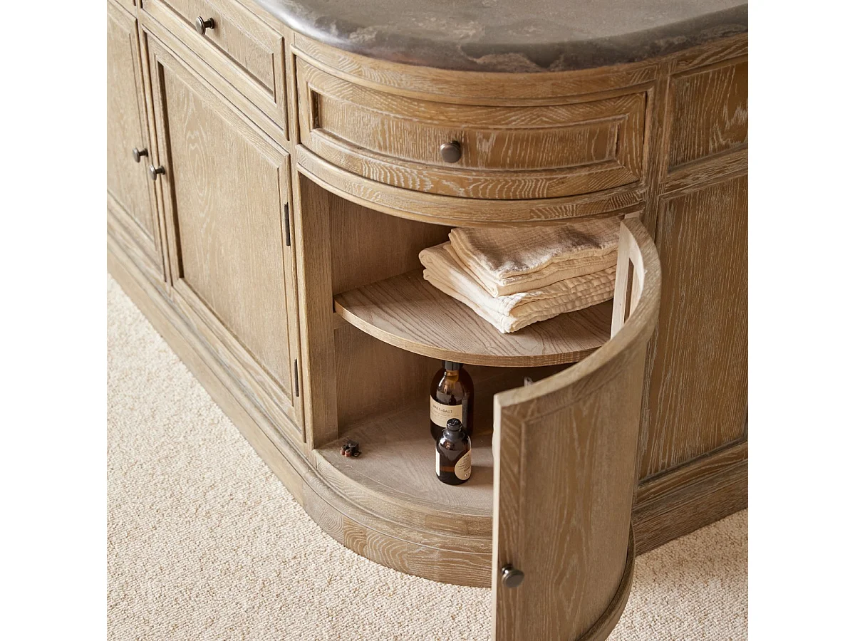 Mobile in legno di rovere con doppio lavabo 180 Louise