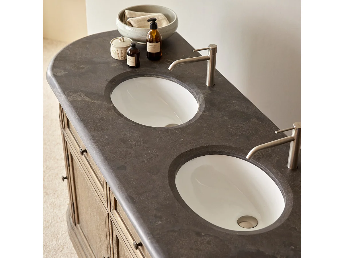 Mobile in legno di rovere con doppio lavabo 180 Louise