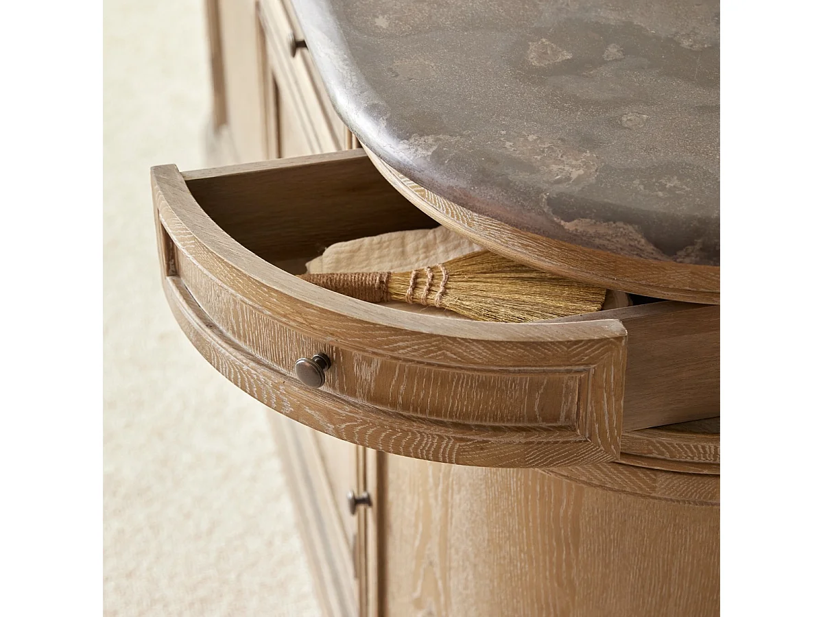 Mobile in legno di rovere con doppio lavabo 180 Louise