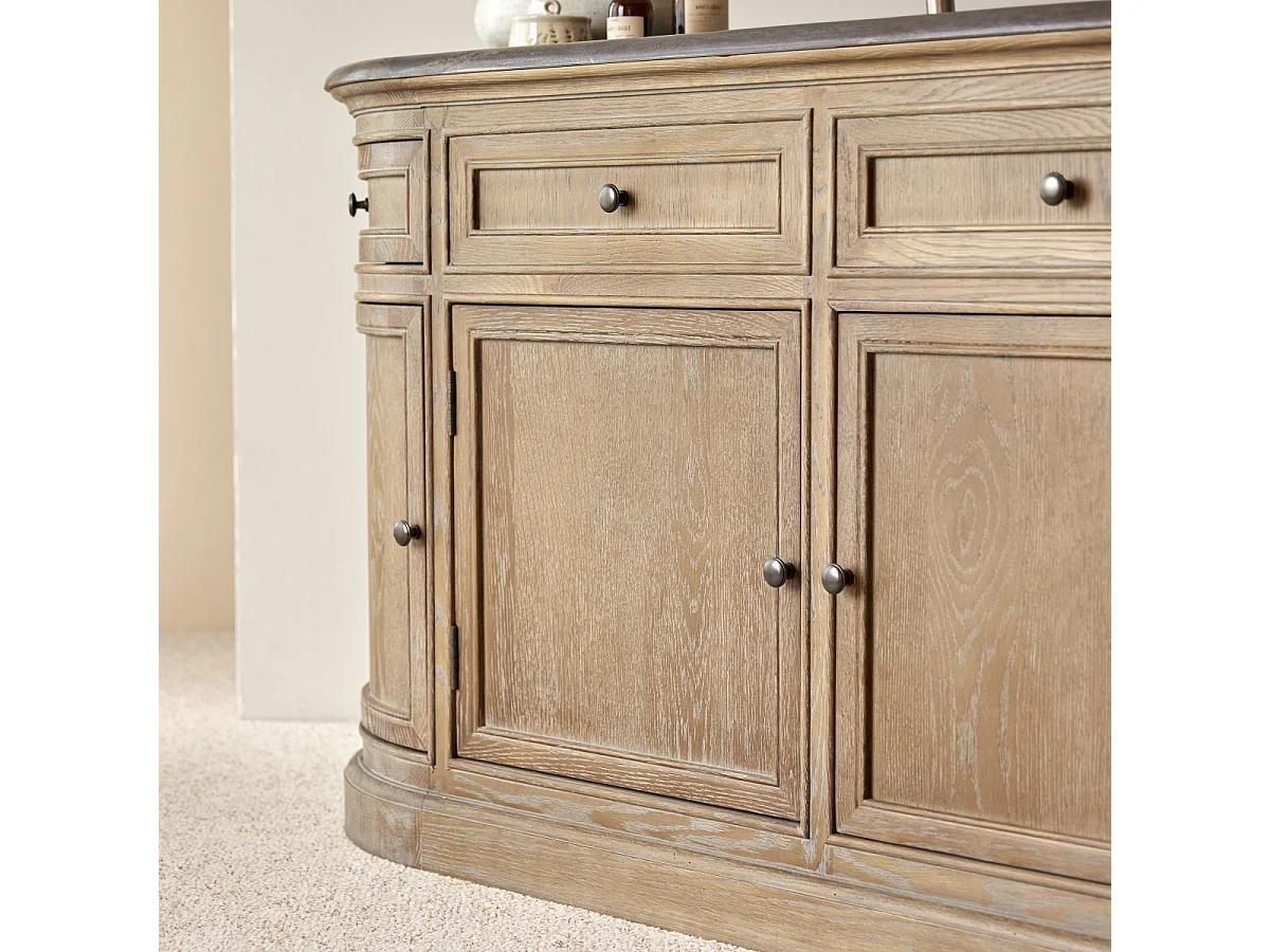 Mobile in legno di rovere con doppio lavabo 180 Louise