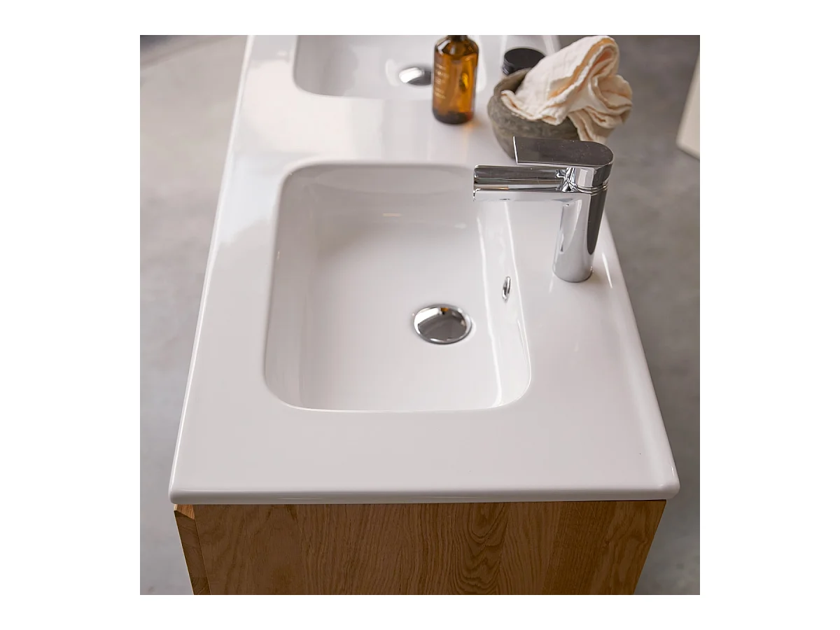 Mobile per il Bagno in legno di rovere e ceramica 120 Nova