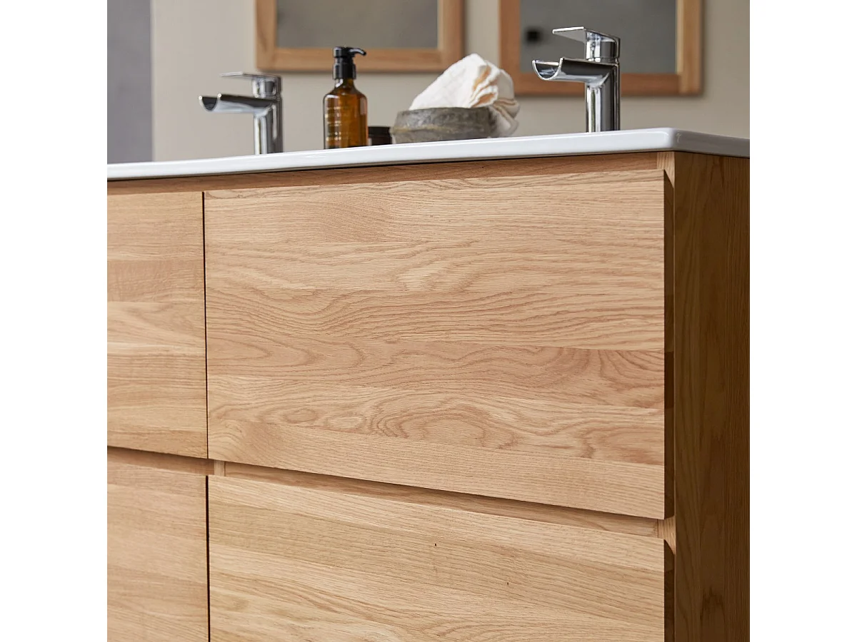 Mobile per il Bagno in legno di rovere e ceramica 120 Nova