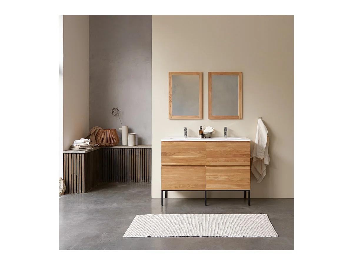 Mobile per il Bagno in legno di rovere e ceramica 120 Nova