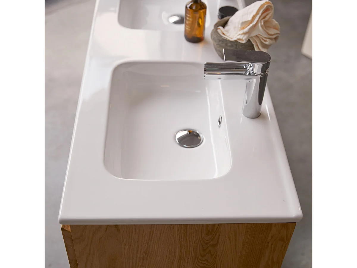 Mobile per il Bagno in legno di rovere e ceramica 120 Nova