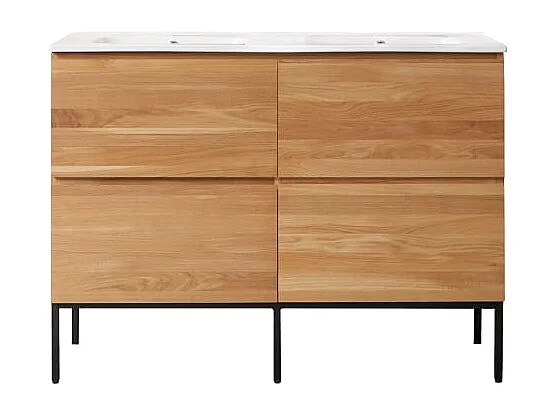 Mobile per il Bagno in legno di rovere e ceramica 120 Nova