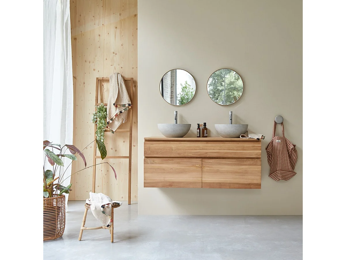Jacob - Solid teak vanity unit 120 cm