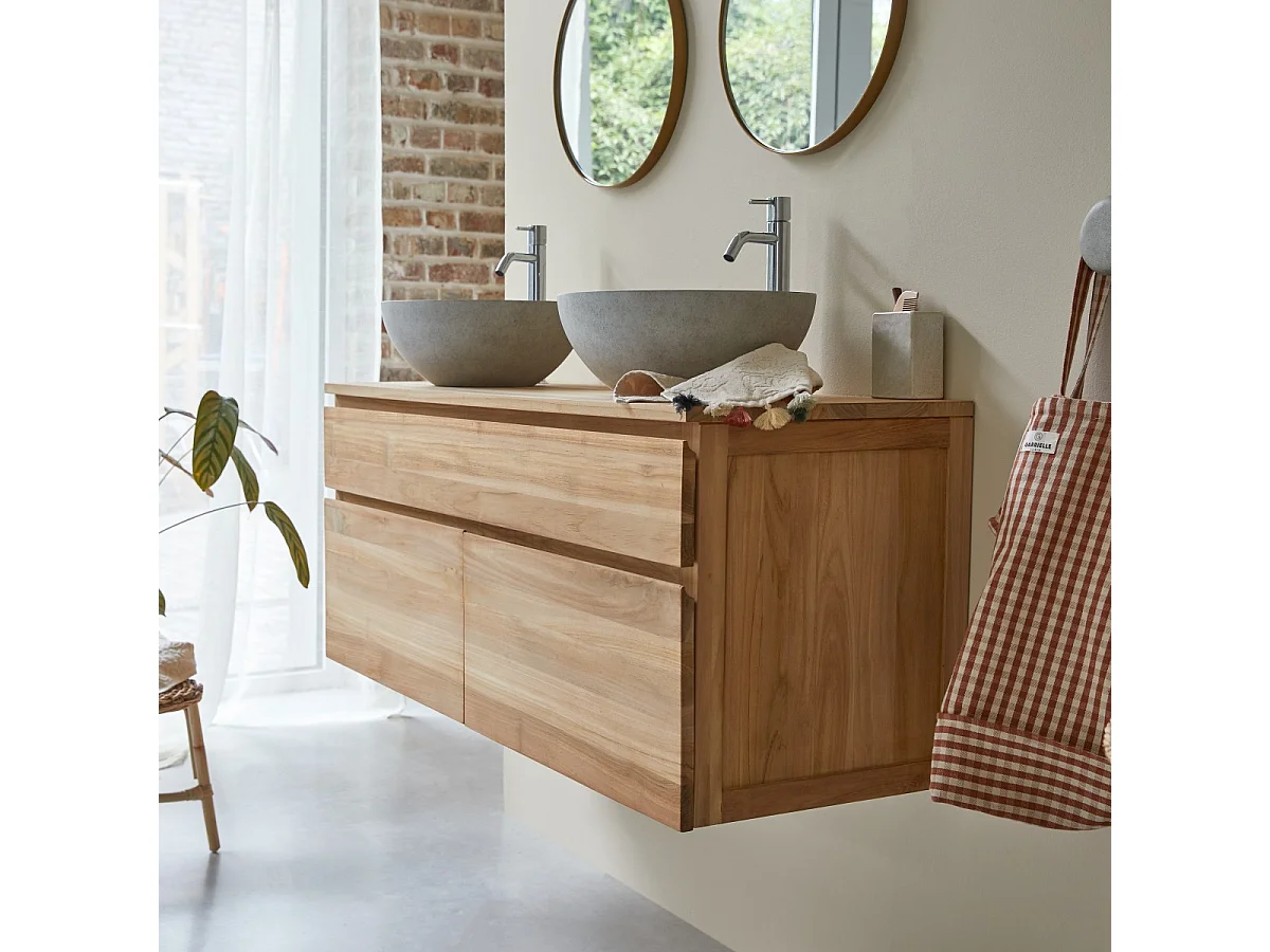 Jacob - Solid teak vanity unit 120 cm