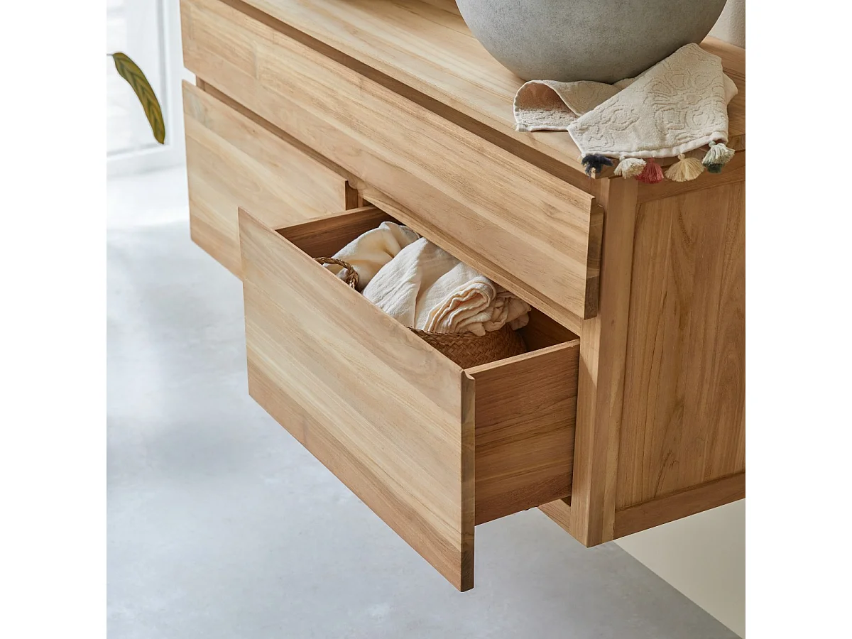 Jacob - Solid teak vanity unit 120 cm