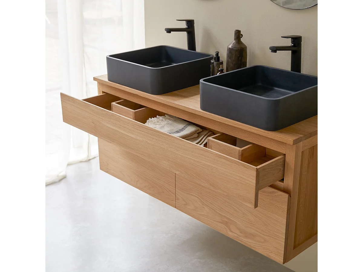 Mobile per il bagno in legno di quercia 120 Jacob