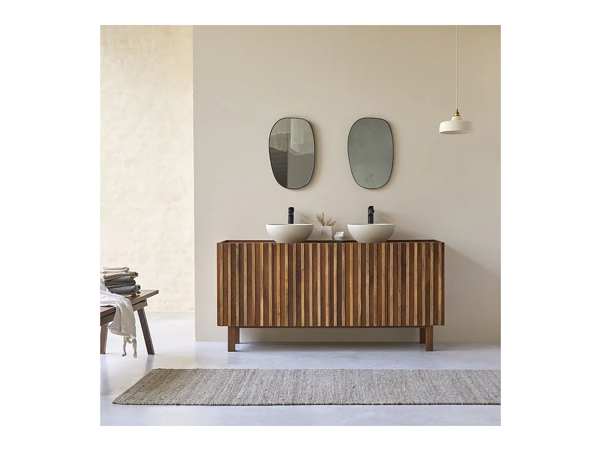 Mobile per il bagno in legno di mango Milo 164 cm