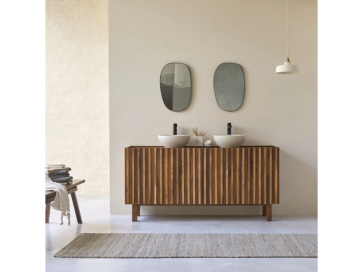 Mobile per il bagno in legno di mango Milo 164 cm