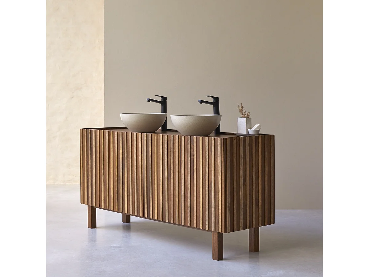 Mobile per il bagno in legno di mango Milo 164 cm