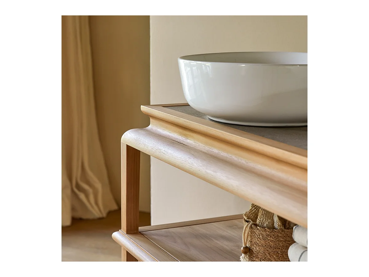 Meuble de salle de bain en bois de teck massif Achille 135 cm