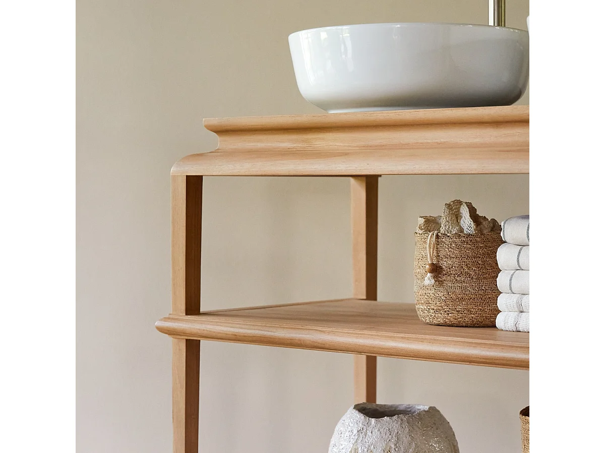 Meuble de salle de bain en bois de teck massif Achille 135 cm