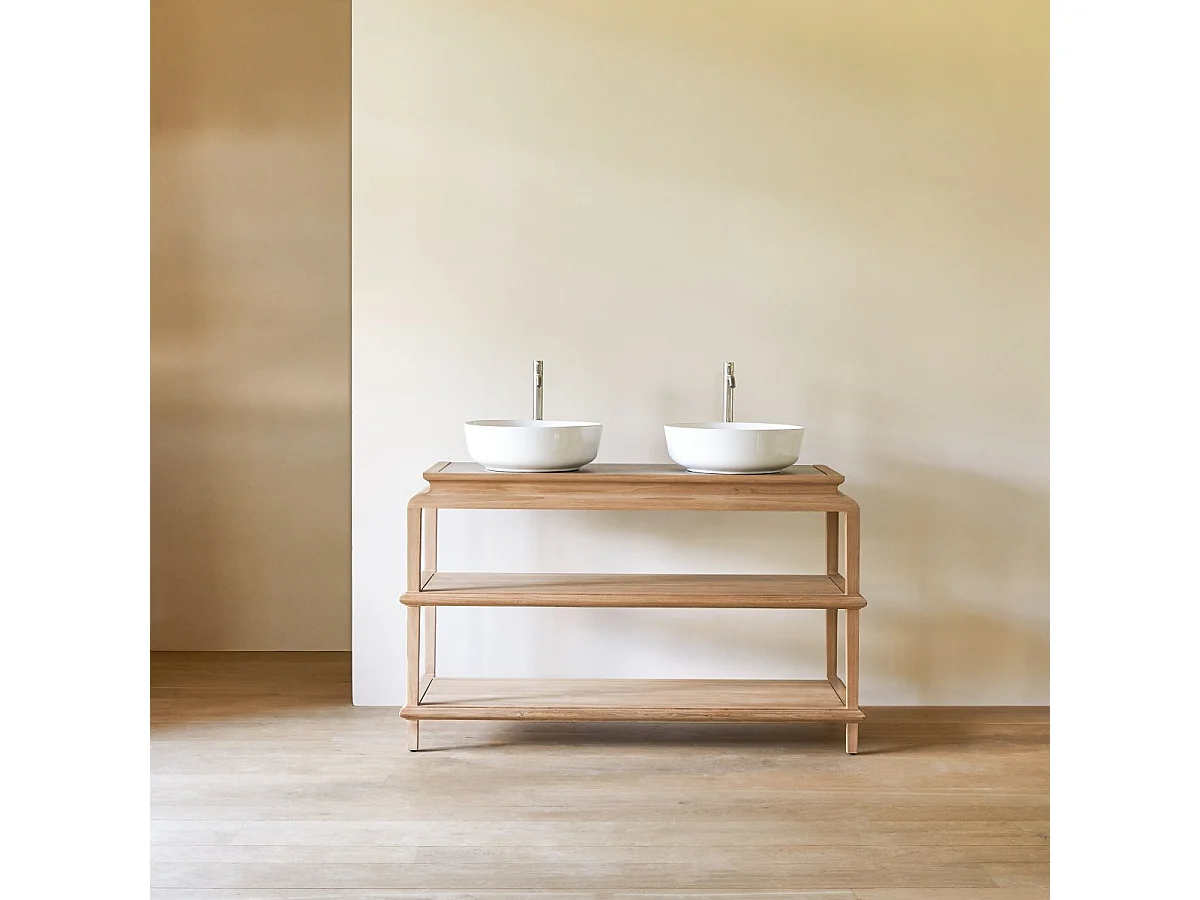 Badezimmermöbel Achille aus massivem Teakholz 135 cm