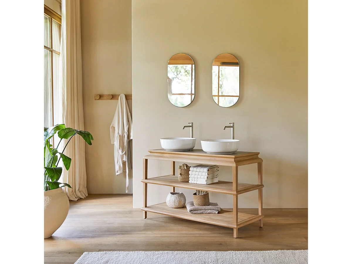 Badezimmermöbel Achille aus massivem Teakholz 135 cm