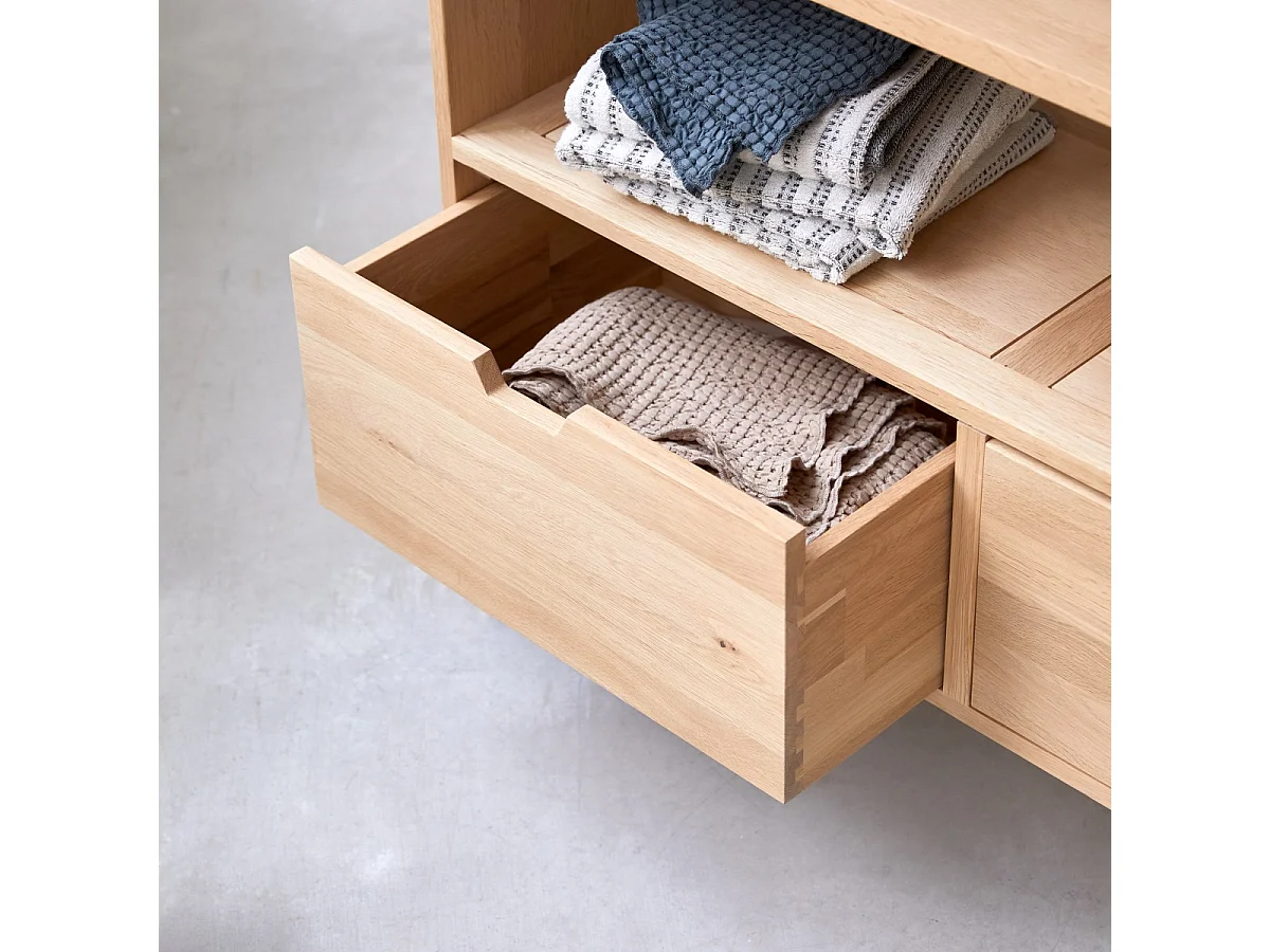 Meuble sous vasque en bois de chêne 110 Kwarto