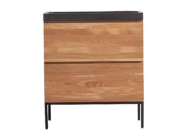 Badmöbel Nova aus Eichenholz und Lavastein 80