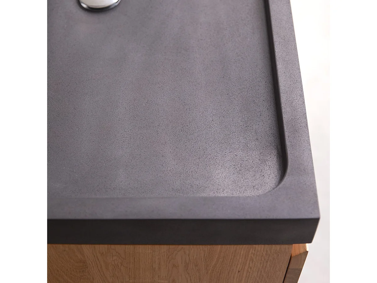 Badmöbel Nova aus Eichenholz und Lavastein 80